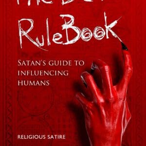 A book cover with a red hand and the words " the best rulebook satan 's guide to influencing humans."